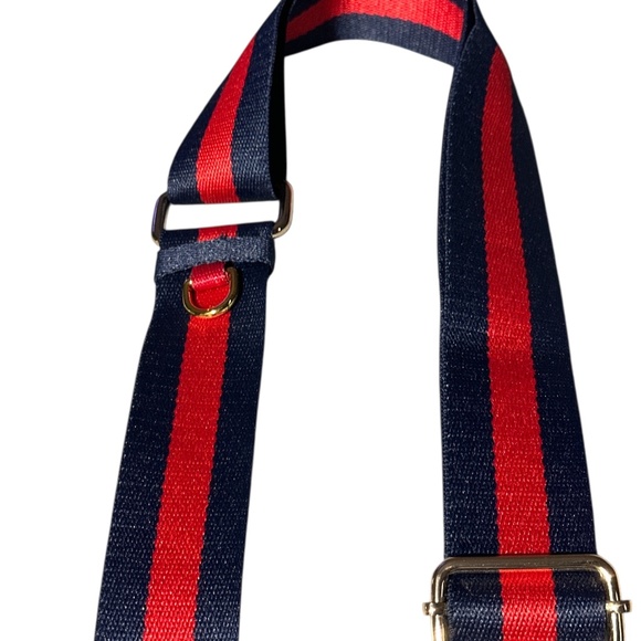 Vintage GUCCI Clutch Bag With Navy/Red Unbranded Replacement Strap & Coin Case - Picture 4 of 7